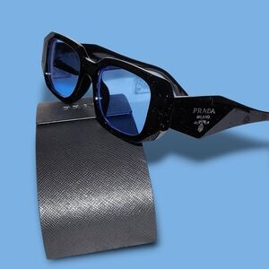 Black Frame Sunglasses with Blue Tint